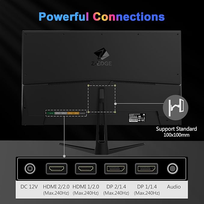 Z-Edge 27 inch Gaming Monitor, FHD 1080P 240Hz, Ultra-Fast MPRT 1ms Monitor - Image 6