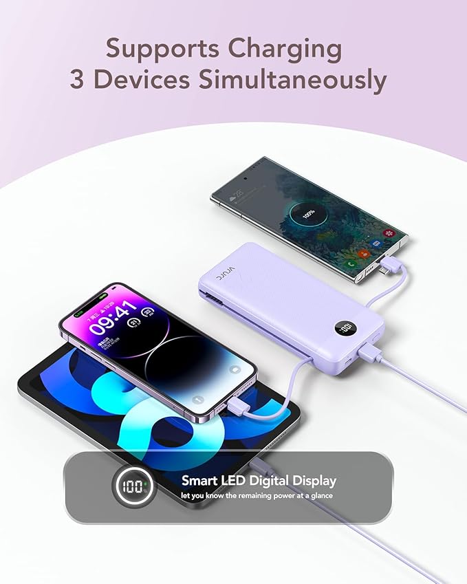 VRURC Portable Charger 20000mAh, Fast Charging Power Bank USB C, 4 Output 2 - Image 7