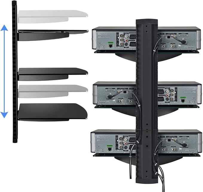 DVD Floating Shelf, Glass TV Wall Mount - Image 4