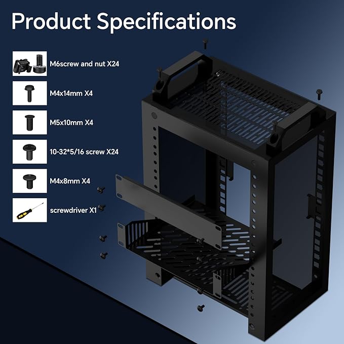 YQMRCZRF 6U Network Rack, 10-inch Mini Server Rack, 7.87 inches Deep. Suitable - Image 5