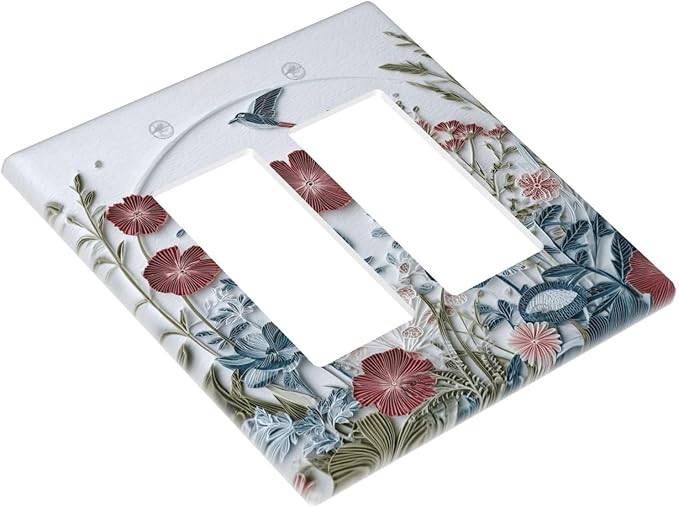 Bvtewkhz Wildflowers Flowers Floral Plants 2 Gang Double Rocker Wall Plate - Image 3