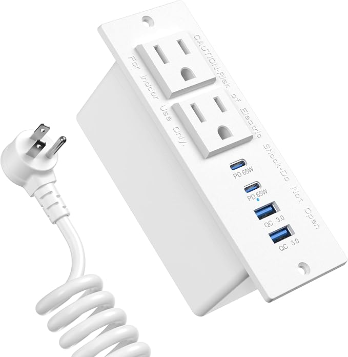 Recessed Power Strip USB C 65W Fast Charging Station, in Drawer Outlet - Image 8
