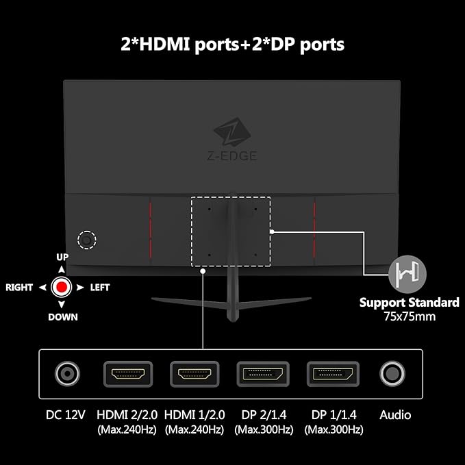 Z-Edge 24.5 inch 300Hz 280Hz 240Hz Gaming Monitor, UG25S FHD 1080p, Ultra Fast - Image 6