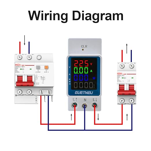 GUETNEU Color Digital Display Energy Meter Multifunction Tester Rail-Mounted - Image 6