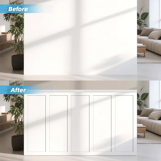 Art3d Premade Board and Batten Paintable Wainscoting Kit, MDF Accent Wall Panel - Image 8