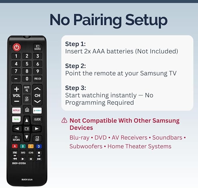 BN59-01315A Samsung TV Remote Control Replacement - Image 5
