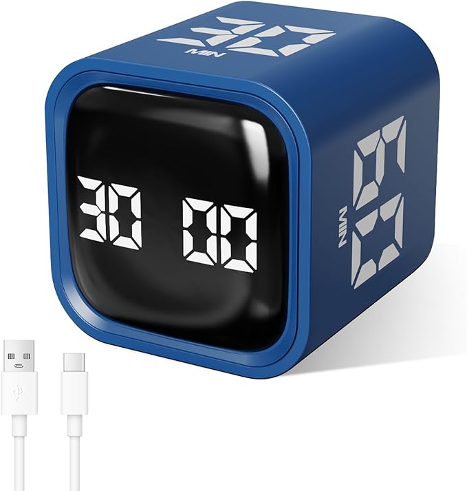 GuDoQi Multi-Function Cube Timer, 5/10/30/60 Min & Custom Count Down, Included by GuDoQi