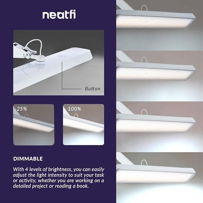Neatfi XL 2, 500 Lumens LED Task Lamp, 22 Inches Wide, Eye-Caring, Desk Light - Image 4