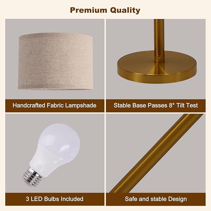 Fansdrick Gold Floor Lamps for Living Room, Super Bright Arc Floor Lamp - Image 9