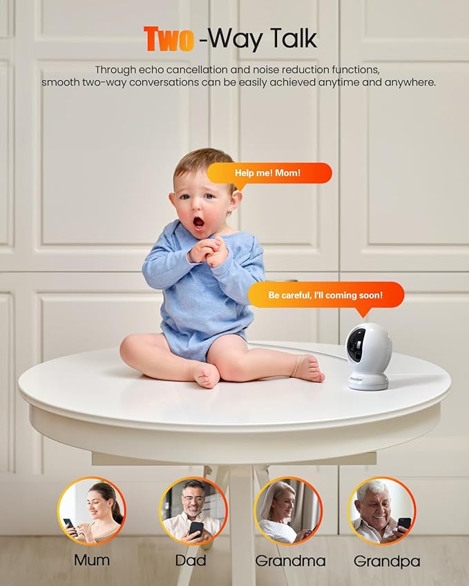 usogood 2.5K Indoor Camera for Home Security, 360°Pet Camera Indoor - Image 8