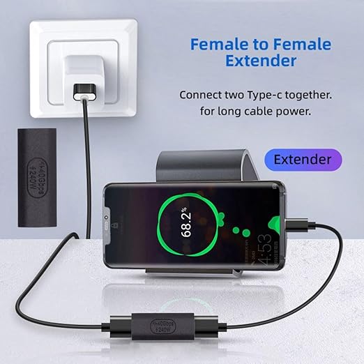 chenyang USB C Connector USB4 Type C Female to Female 240W Power 40Gbps Data 8K - Image 4