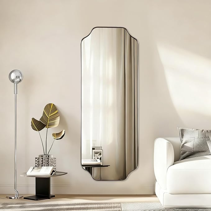 ANDY STAR 18" x 48" Full Length Wall Mirror, Large Brushed Nickel Bathroom by ANDYSTAR