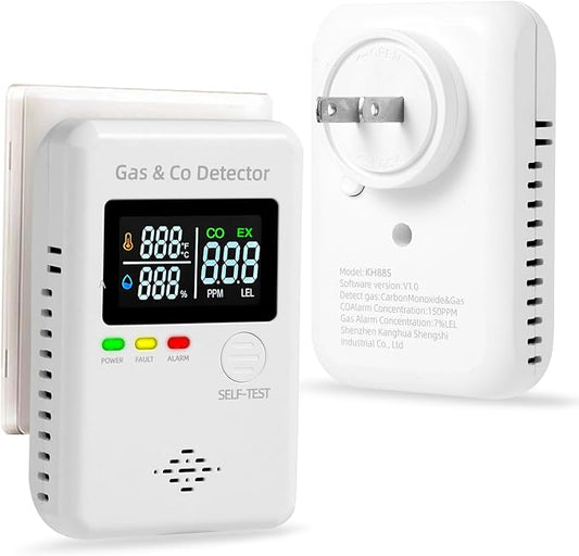 Combination Natural Gas & Carbon Monoxide Detectors, 4-in-1 Real-time Display & by ProductCategory
