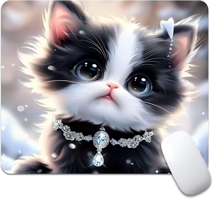 Cute Cat Square Mouse pad, Waterproof, Anti Slip Rubber Base, Computer Mouse pad by Goodsprout