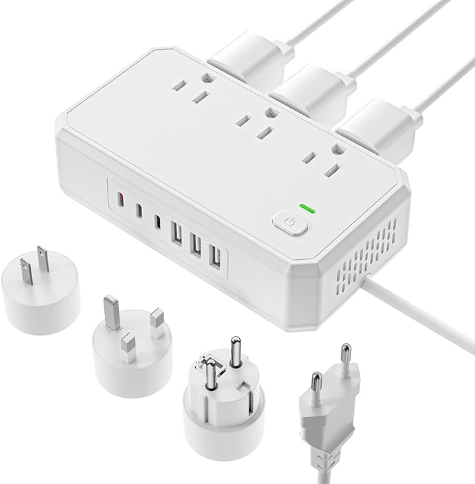 Puveini US to Europe Travel Adapter 220V to 110V Voltage Converter by Puveini