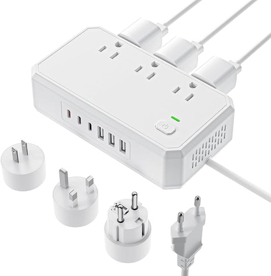 Puveini US to Europe Travel Adapter 220V to 110V Voltage Converter by Puveini