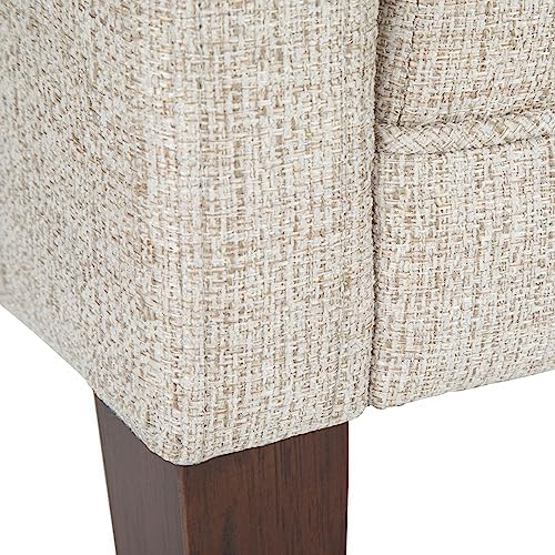 simplihome parris 50" wide upholstered bench in platinum on a desk or shelf