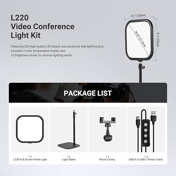 NEEWER Basics 10.8" Video Conference Lighting - Image 8