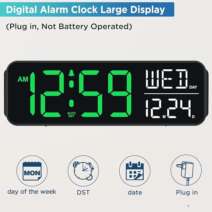 Peakeep Large Display Digital Alarm Clock - Image 2