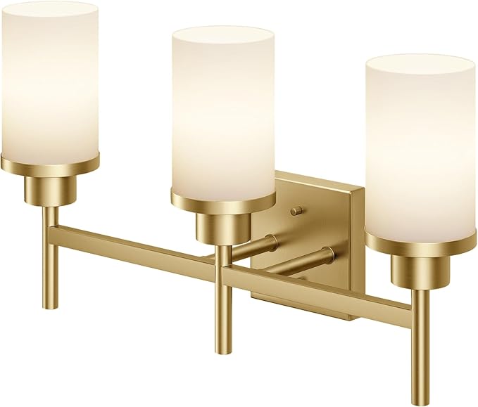 AONEON Bathrom Light Fixtures Modern Gold 3 Vanity Lights Over Mirror, Wall by AONEON
