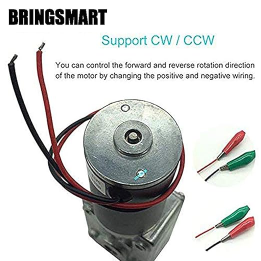 BRINGSMART Mini Turbine Geared Motor 24V 470rpm DC Worm Gear Motor 3.4kg.cm - Image 7
