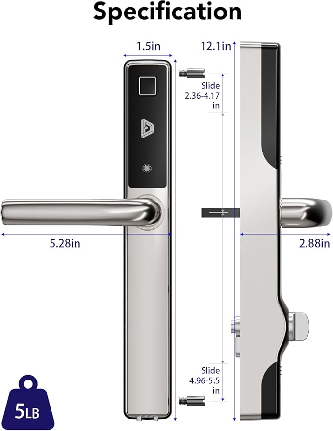 Blusafe Electronic Smart Door Lock Fingerprint Door Lock - Image 2