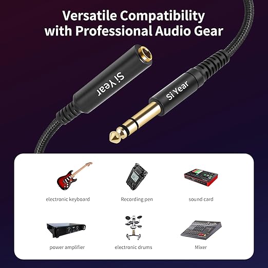 SiYear 1/4" Splitter Cable, 6.35mm TRS to Dual 1/4 inch Female Stereo Y - Image 7