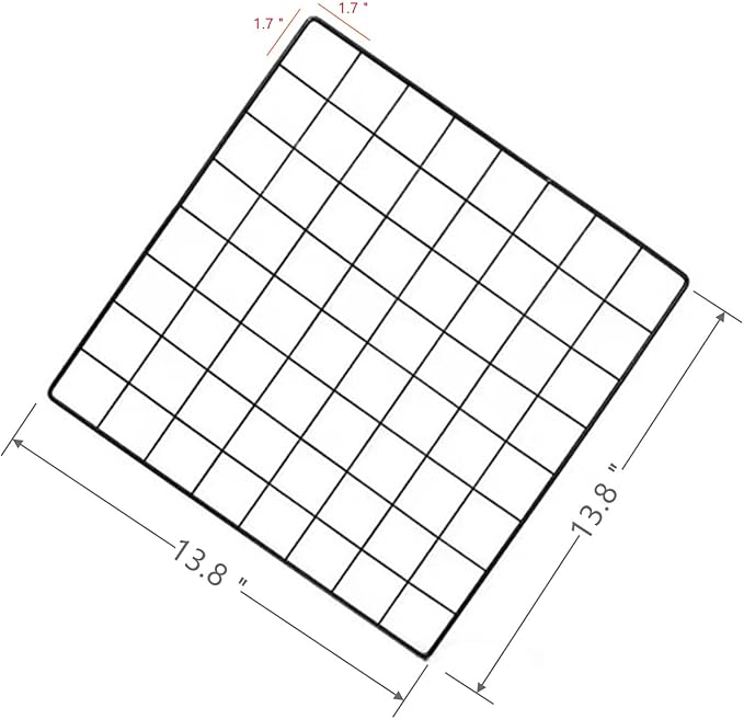 Feadily 6 Pack Metal Grid Panel, 13.8" x 13.8" Black Wire Grid Wall Organizer - Image 5