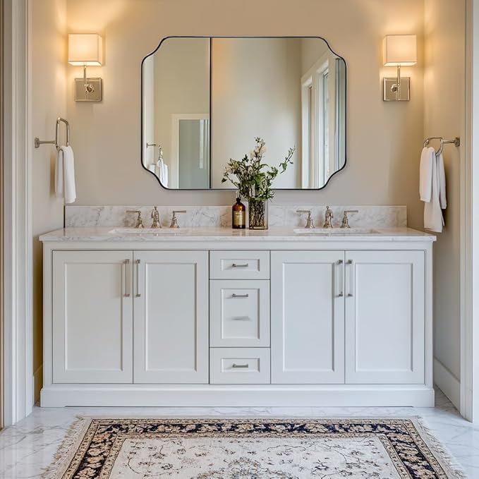 ANDY STAR Brushed Nickel Mirror 30x40 Inch, Rectangle Bathroom Mirror - Image 6