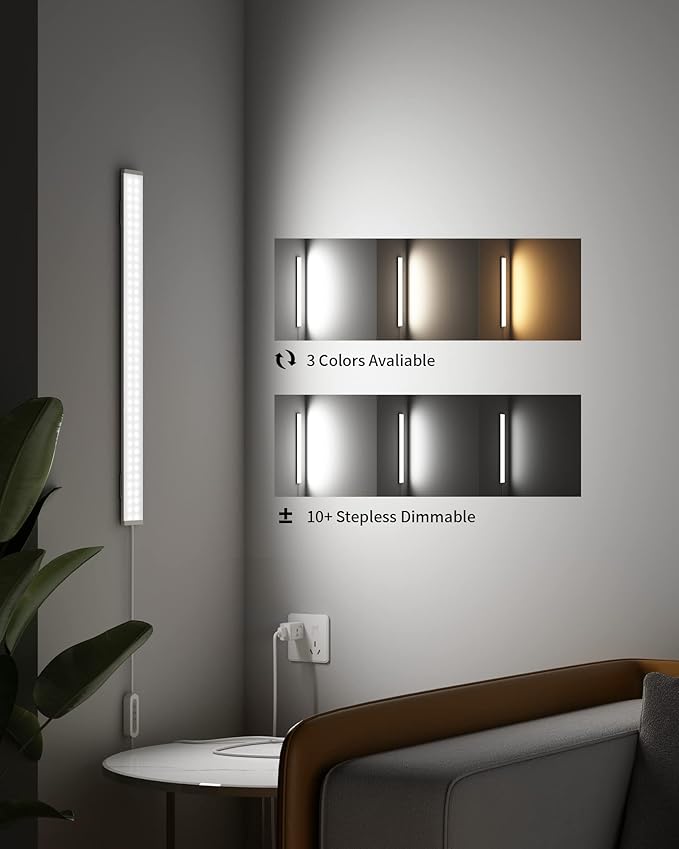 ASOKO Dimmable Desk Light Strip Bar, 3 Temps Under Cabinet Lighting - Image 2