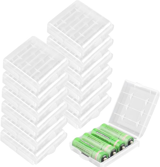 KEEPOW 12 Pcs AA/AAA Battery Storage Case Holder Box by KEEPOW