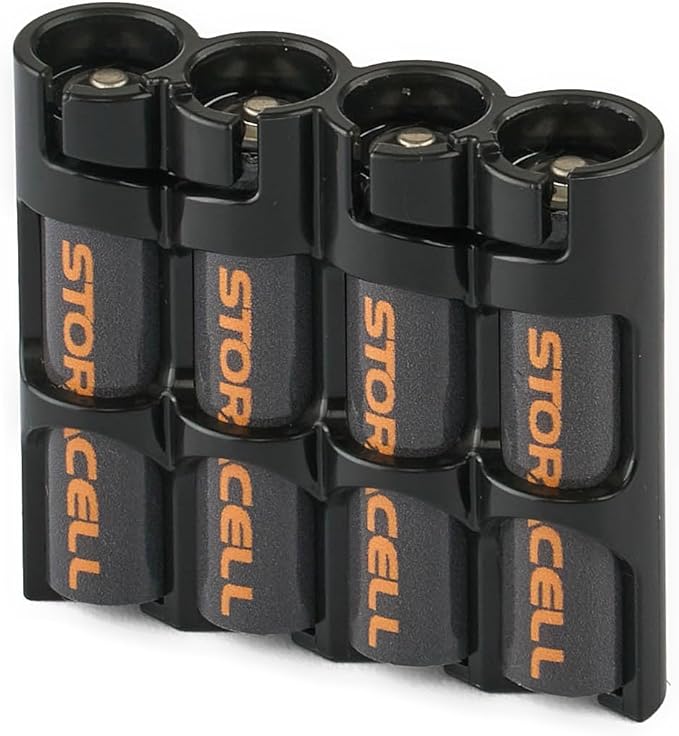 Storacell by Powerpax Slimline AAA Battery Storage Caddy, Holds 4 Batteries by Storacell