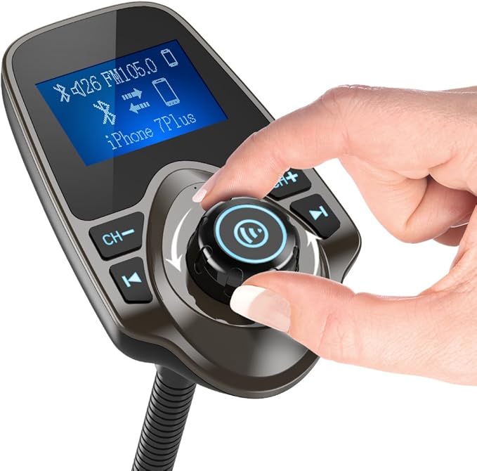 Nulaxy Bluetooth Car FM Transmitter Audio Adapter Receiver Wireless Handsfree - Image 2