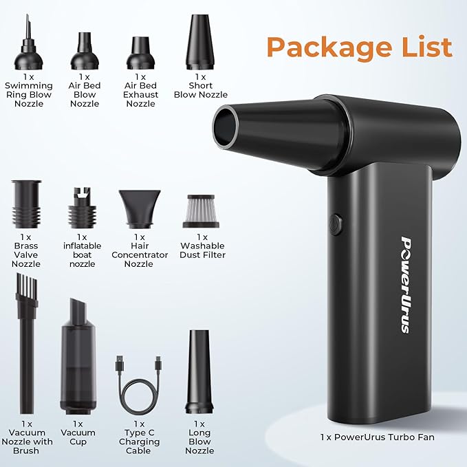 Compressed Air Duster, PowerUrus 200000RPM Electric Air Duster - Image 9