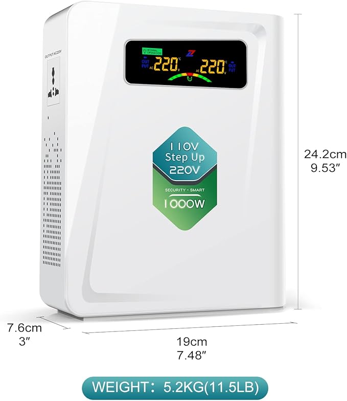 120v to 240v Step Up Transformer 1000W, 110v to 220v Power Voltage Converters - Image 3