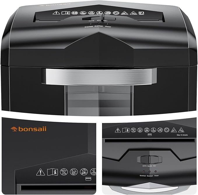 Bonsaii Heavy Duty 18-Sheet Cross-Cut Paper Shredder 60-Minute Runtime 6-Gallon - Image 3