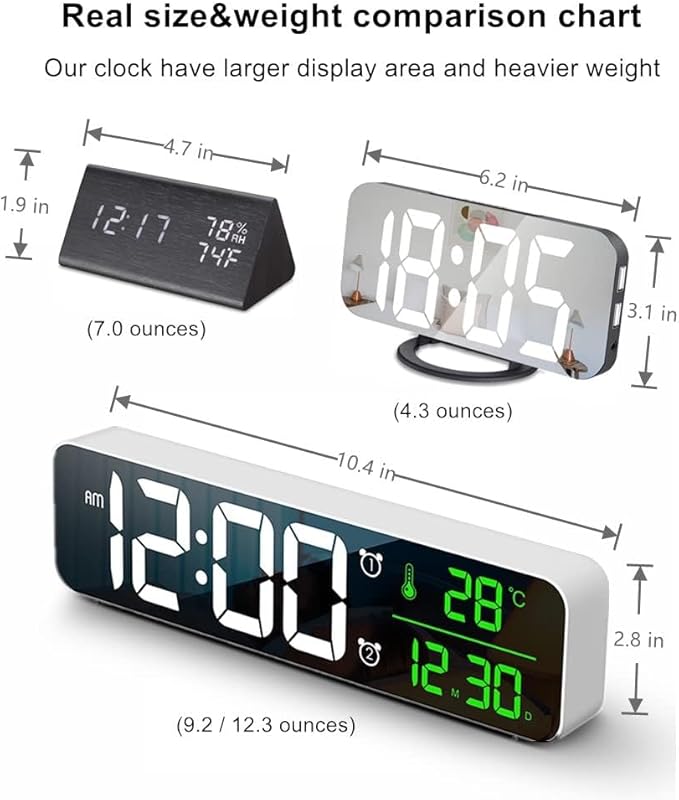 Digital Clock, Clock for Bedroom, Clocks for Living Room Decor, Desk Table Clock - Image 6