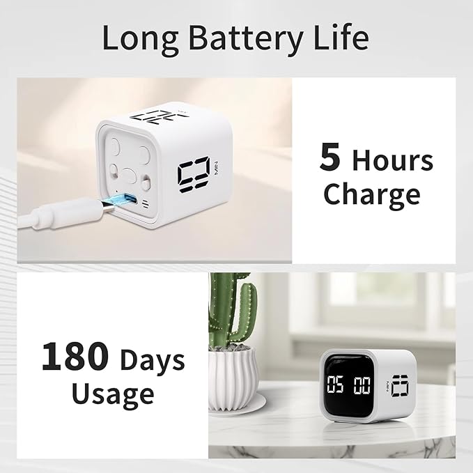 Productivity Timer Flip Gravity Sensor Cube Timer Countdown & Countup, Mute & - Image 6