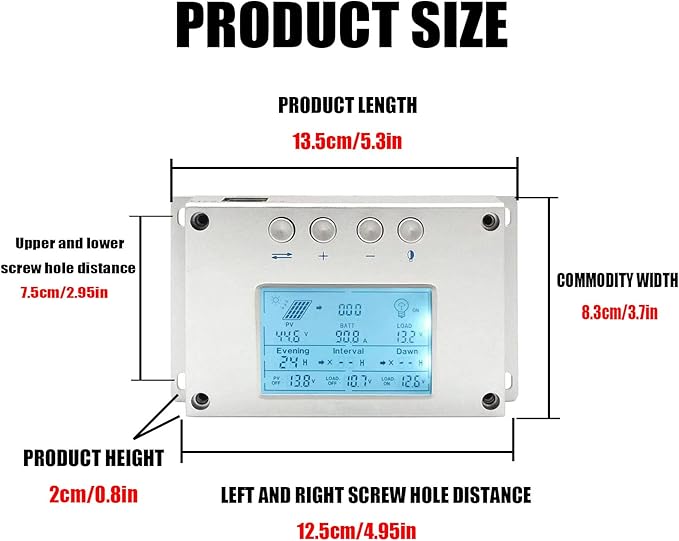 OOYCYOO MPPT 30A 40A 60A 80A 100A solar charge controller display, - Image 4