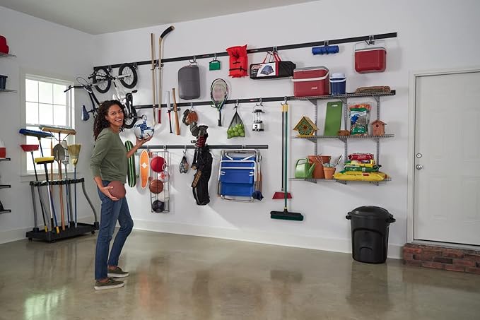 Rubbermaid 24-Piece FastTrack Garage Wall-Mounted Storage Kit, 6 Rails and 18 - Image 11