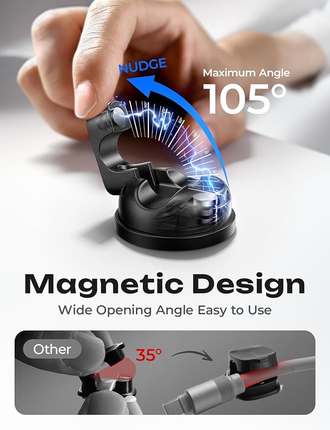 6-Pack Rotatable Cord Holder for Nightstand, LISEN 360°Rotating Magnetic Clips - Image 7