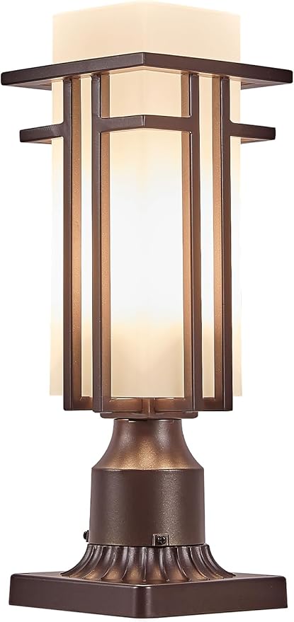EERU Oil Rubbed Bronze Outdoor Post Lights, Waterproof Pole Mount Light Fixture - Image 7