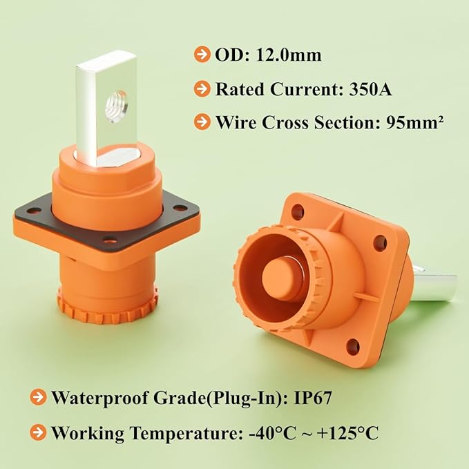 1 Set Battery Energy Storage Connector 350A 95mm² High Current HV Connectors - Image 4