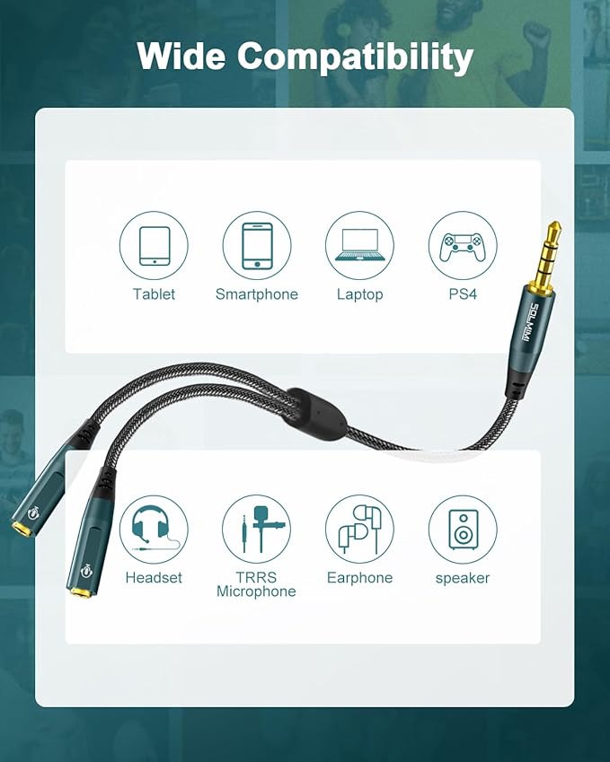 SOLMIMI Headphone Splitter 3.5mm TRRS Male to Two TRRS Female Adapter Compatible - Image 5