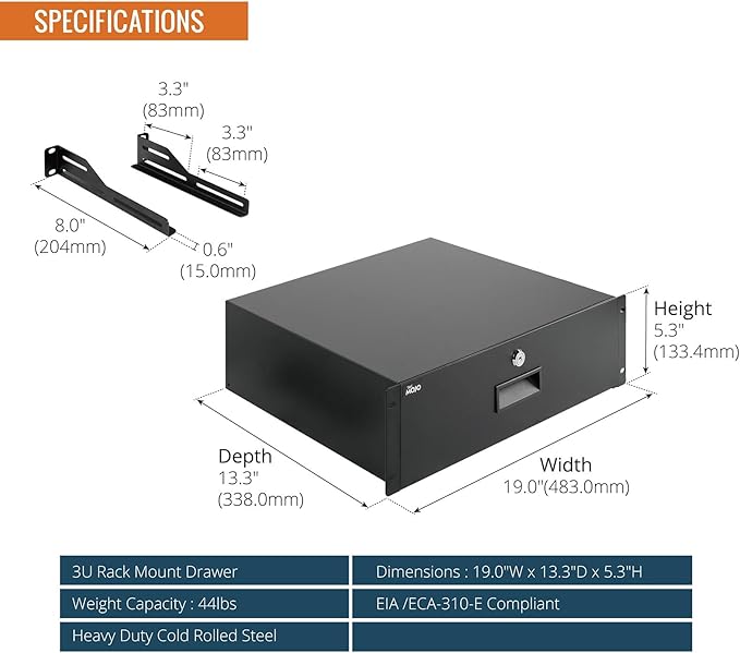 Tecmojo 3U Rack Drawer, Rack Mount Drawer - Image 2