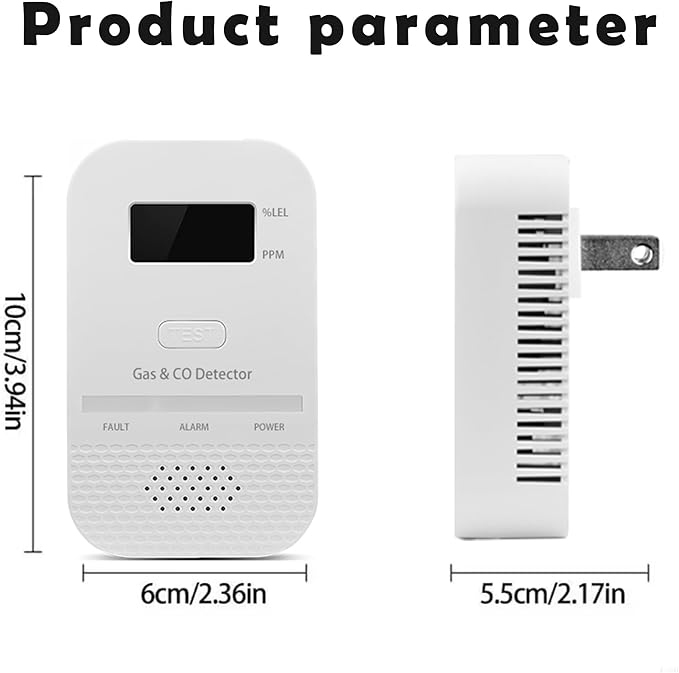 2PCS 2-in-1 Carbon Monoxide and Combustible Gas Detectors Combination, Plug in - Image 8