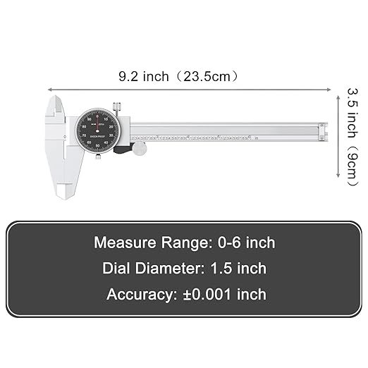 HDLNKAK Dial Caliper Shockproof Dial Caliper Precision Caliper - Image 5
