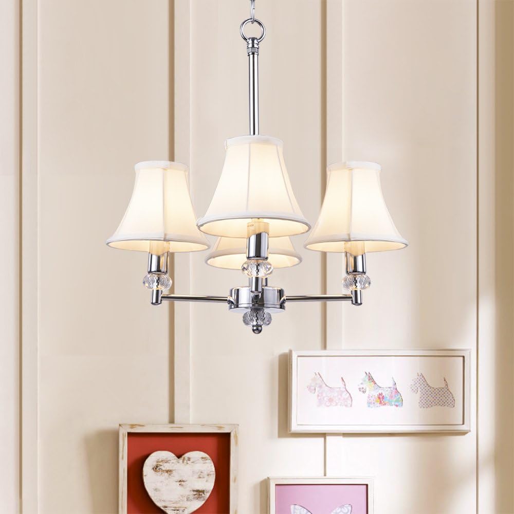 Wellmet Chandelier Shades, ONLY FOR CANDELABRA BULBS, Clip-on Fitter Lamp Shades, 3" X 6" X 5", 6 pcs Set (Pack of 2)