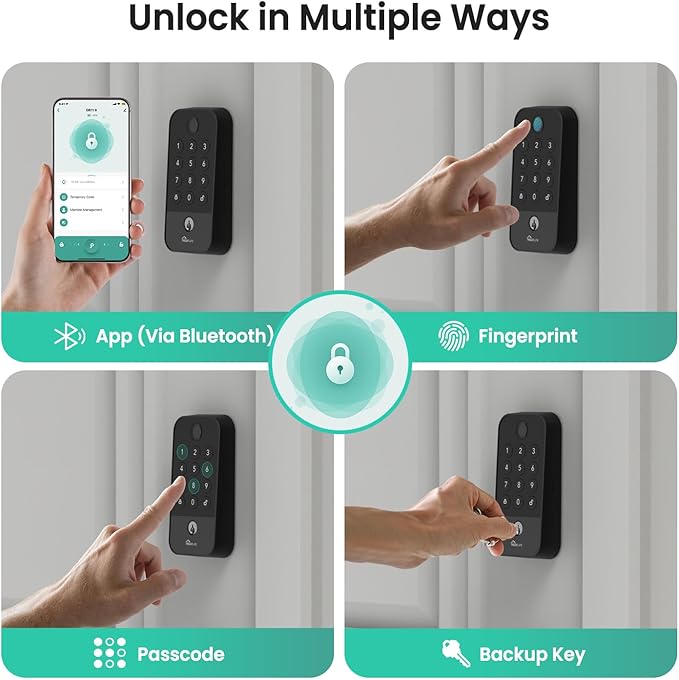 TREATLIFE Smart Door Lock with WiFi Bluetooth Gateway, Keyless Entry Door Lock - Image 3