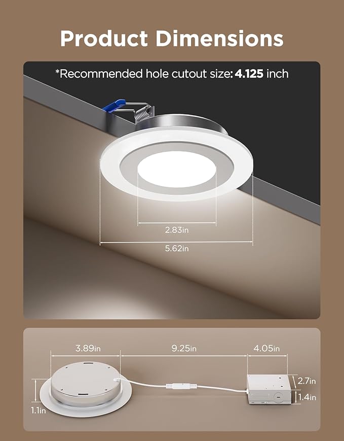 Govee Smart Recessed Lighting 4 inch, RGBIC LED Recessed Light Compitable - Image 7